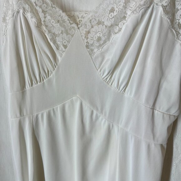 Vintage Full White Slip with Lace - Picture 2 of 5